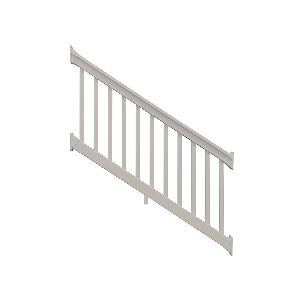 Tan Yorkshire vinyl stair railing stock image