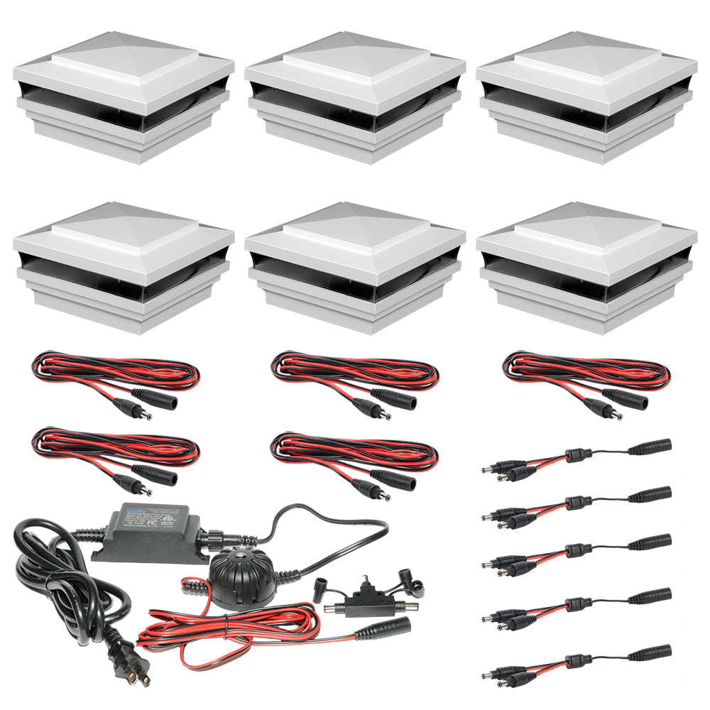 White vinyl Cape May Low Voltage LED Starter Kit