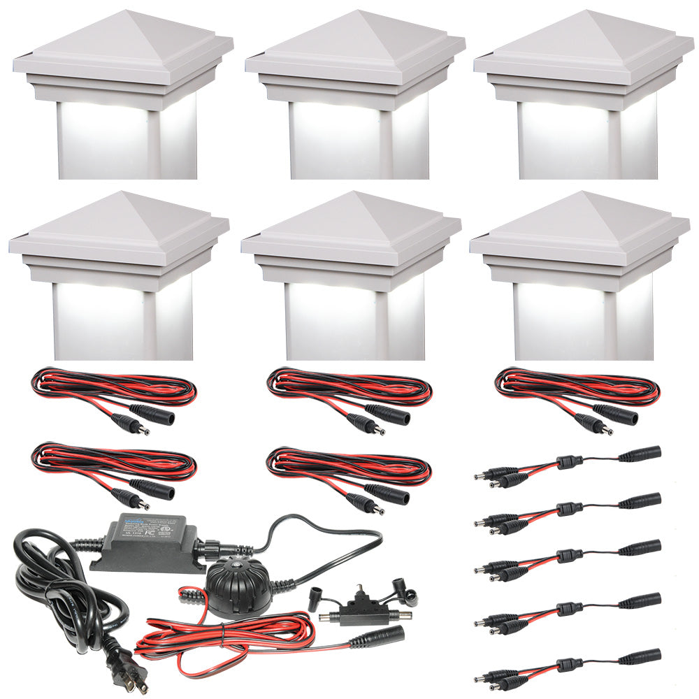 White vinyl Haven Downward Low Voltage LED Starter Kit
