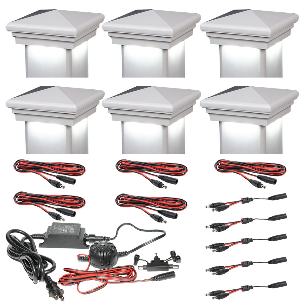 White vinyl Neptune Downward low voltage LED starter kit