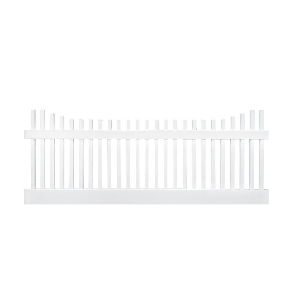 White Classic vinyl picket fence stock image