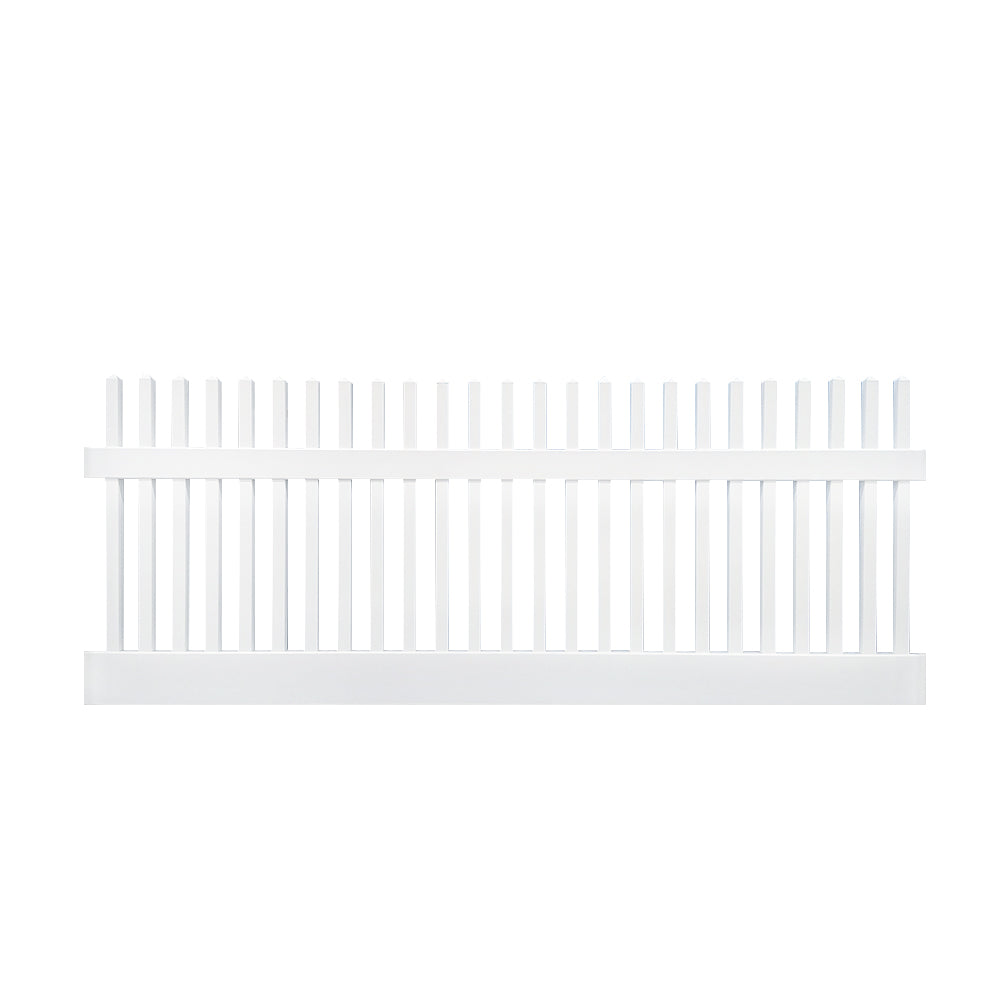 White Monteray vinyl picket fence stock image