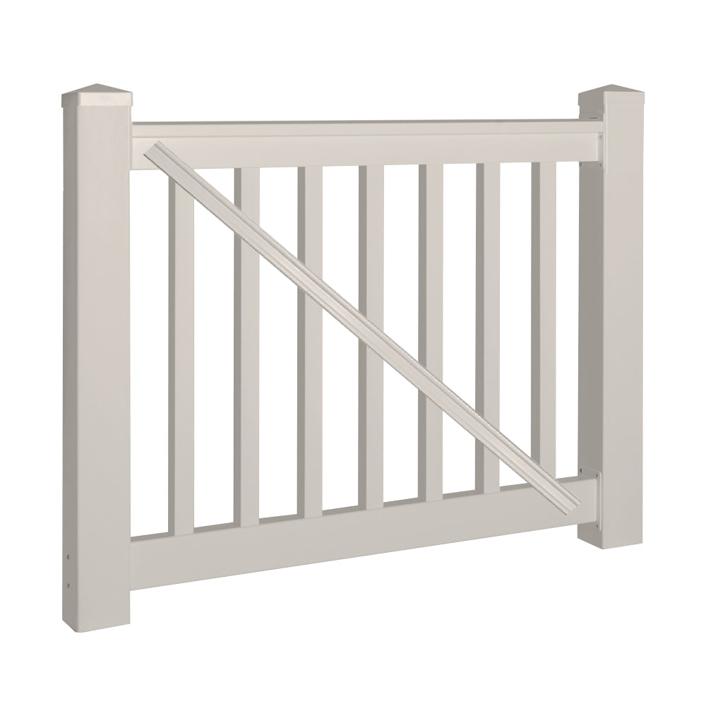 Tan Washington vinyl railing gate stock image