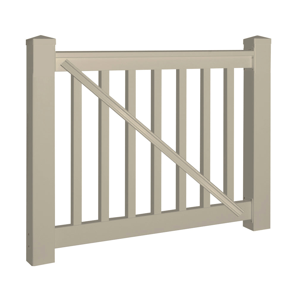 Khaki Yorkshire vinyl railing gate stock image