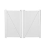 White Savannah vinyl privacy fencing double gate stock image