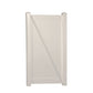 Tan Savannah vinyl privacy fencing gate stock image