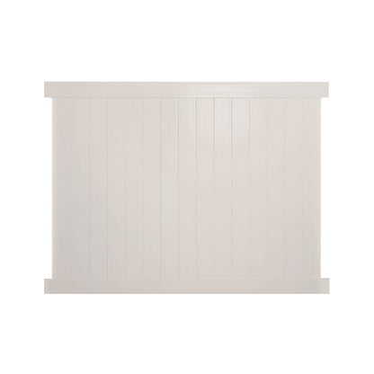Tan Savannah vinyl privacy fence stock image