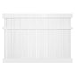 White Alden vinyl semi-privacy fence stock image