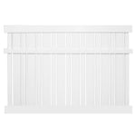 White Alden vinyl semi-privacy fence stock image