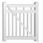 White Cheshire vinyl railing gate stock image