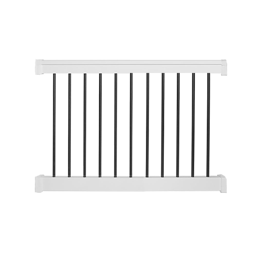 White Wiltshire vinyl railing stock image