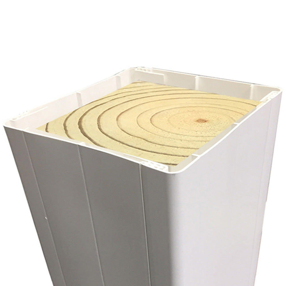 White vinyl smooth post wrap