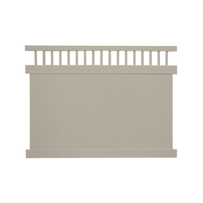 Khaki Mason vinyl privacy fence stock image