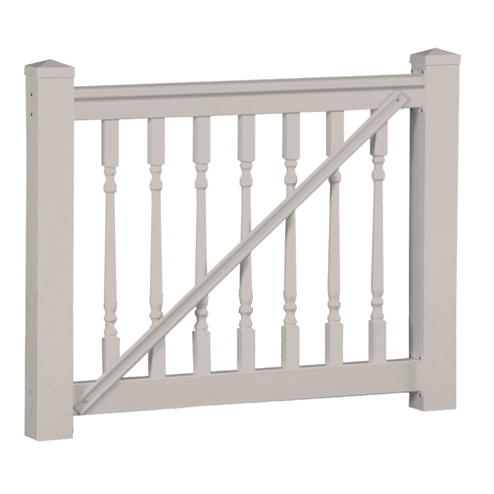 Tan Addison vinyl railing gate stock image
