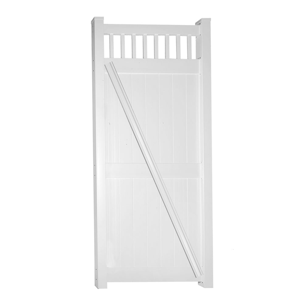 white vinyl privacy fence single gate