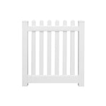 White Plymouth vinyl picket fencing gate stock image