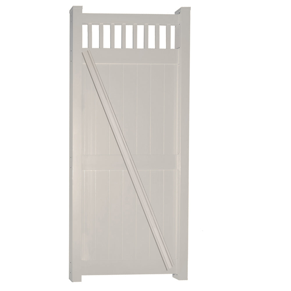 tan vinyl privacy single fence