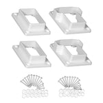 White Vinyl T-Rail straight railing bracket kit