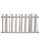 Tan Hartford vinyl picket fence stock image