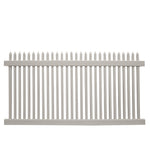 Tan Hartford vinyl picket fence stock image