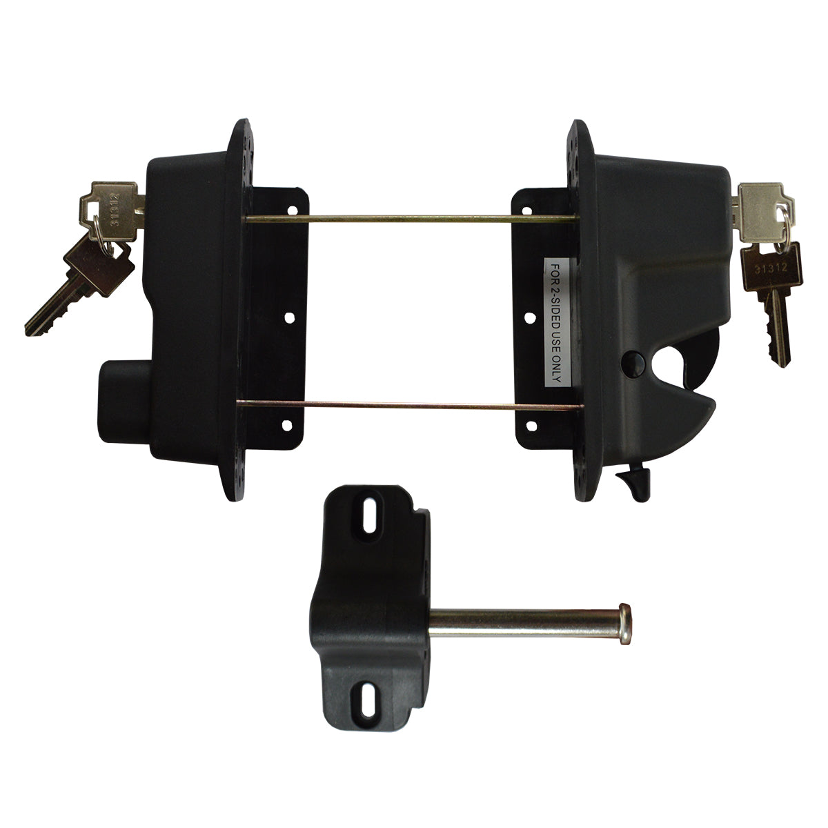 Keystone Lock Metal/Nylon Keystone Advantage Two-Sided Lockable Latch | Weatherables