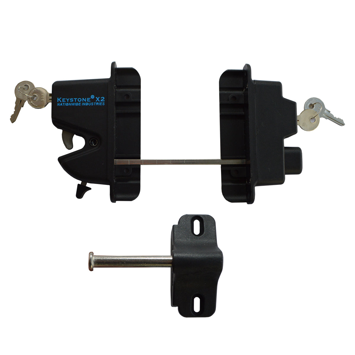 X2 Polymer gate latch stock image