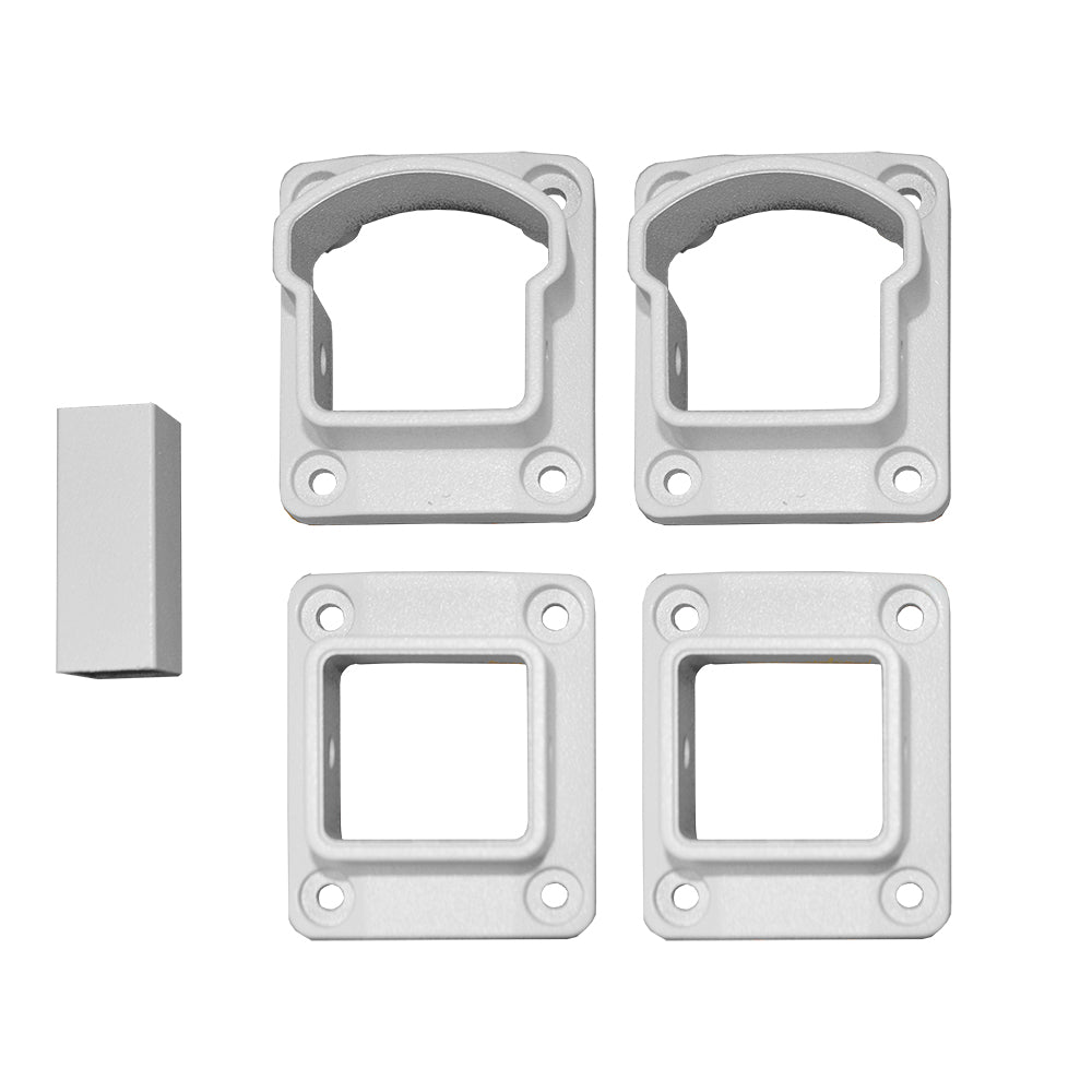 White aluminum straight bracket