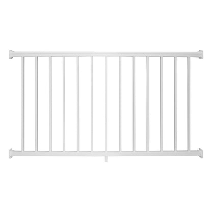 White Stanford aluminum railing panel stock image