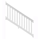 White Yorkshire vinyl stair railing stock image