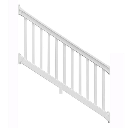 White Yorkshire vinyl stair railing stock image