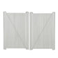 Coastal Grey Weathergrain Savannah vinyl privacy fencing double gate stock image