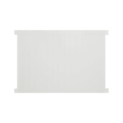White Savannah vinyl privacy fence stock image