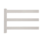 tan vinyl 3-rail horse fence stock image