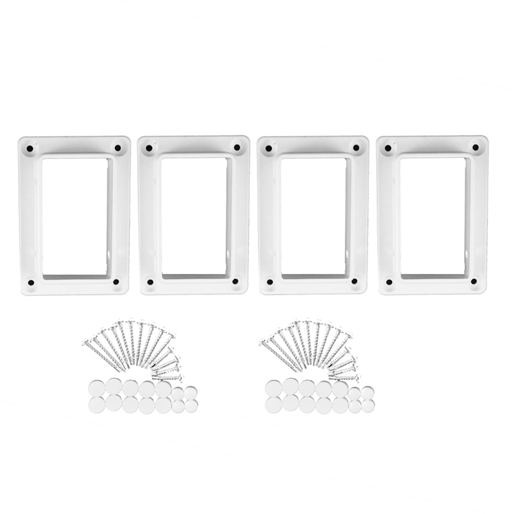 Classic white vinyl straight railing bracket kit