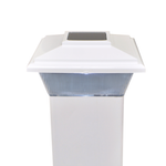White Vinyl classic solar LED post cap