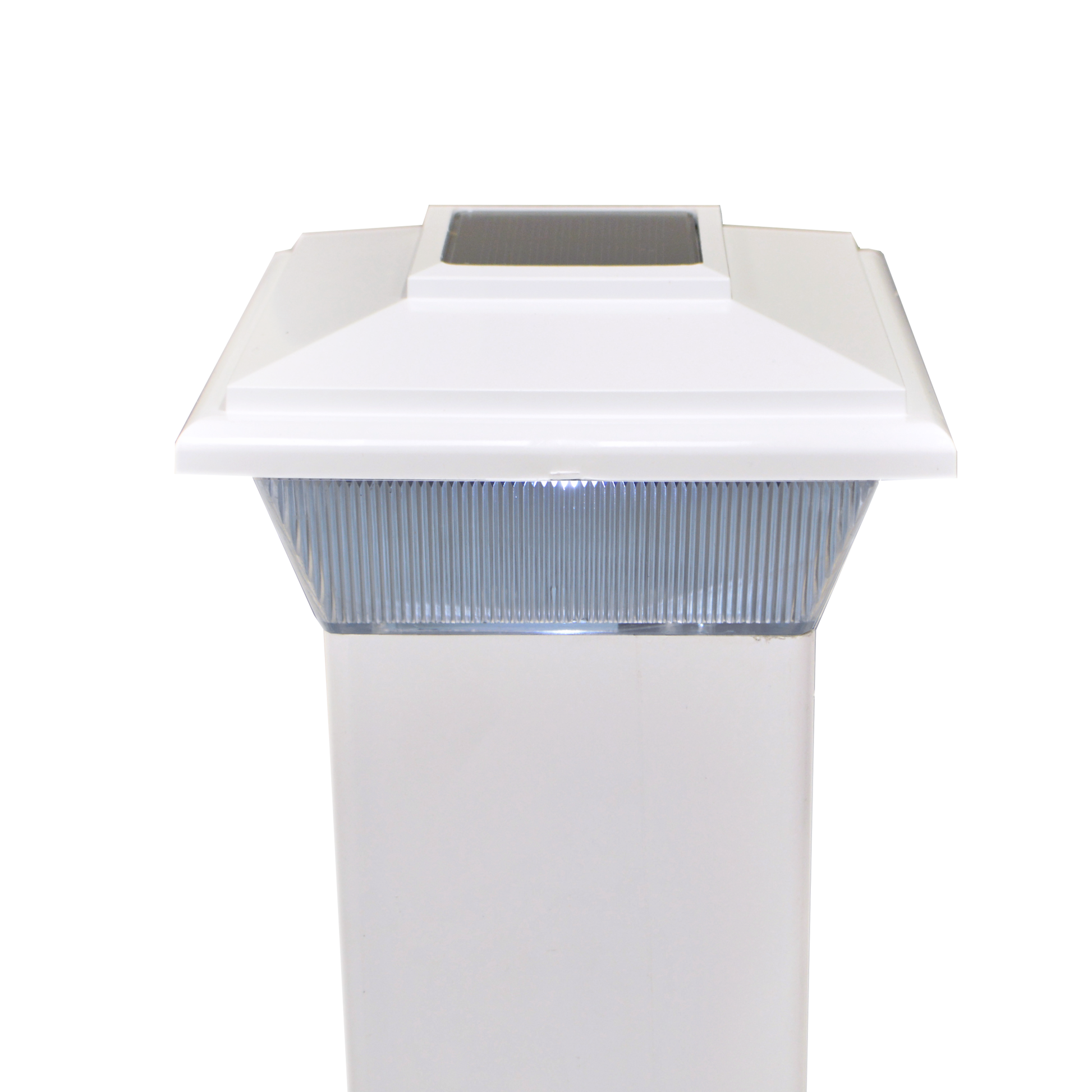 White Vinyl classic solar LED post cap