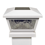 White vinyl Fairmont solar LED post cap