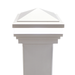 White vinyl Haven low voltage LED post cap
