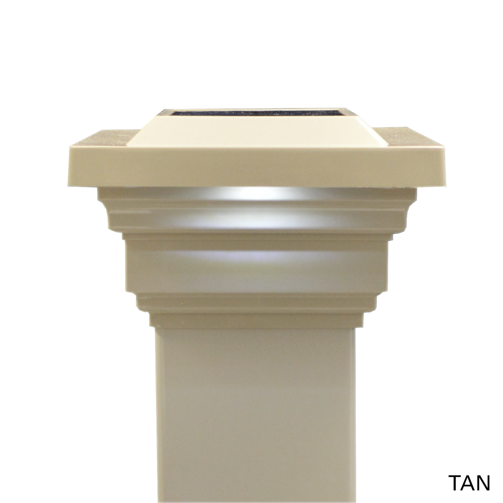 Tan vinyl Majestic Solar LED post cap