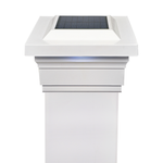 White vinyl Majestic Solar LED post cap