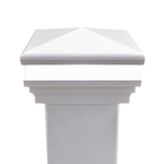 White vinyl Neptune low voltage LED post cap