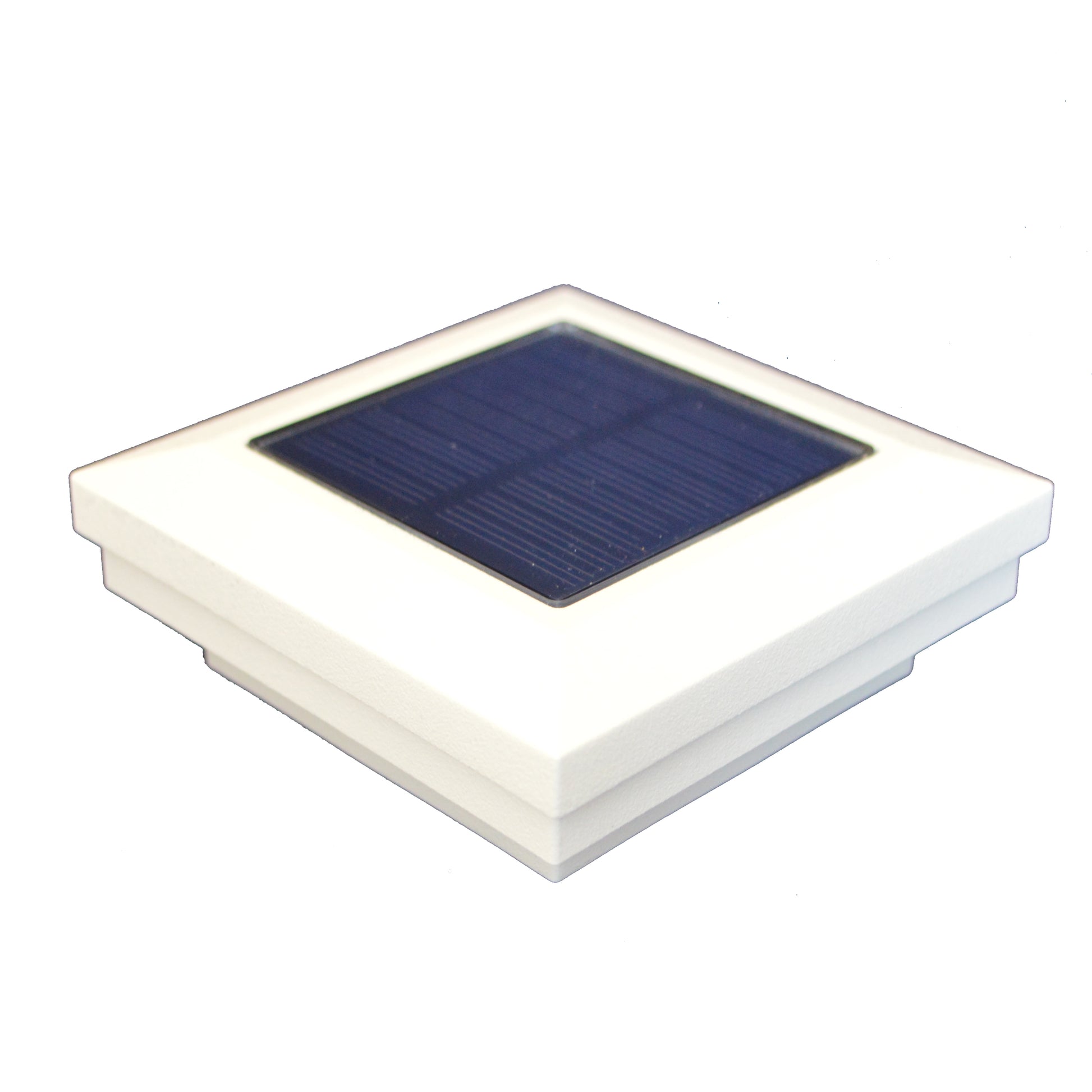 White Aluminum Ornamental Downward Solar LED Post Cap