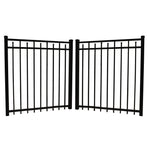 Toledo aluminum fencing double gate stock image