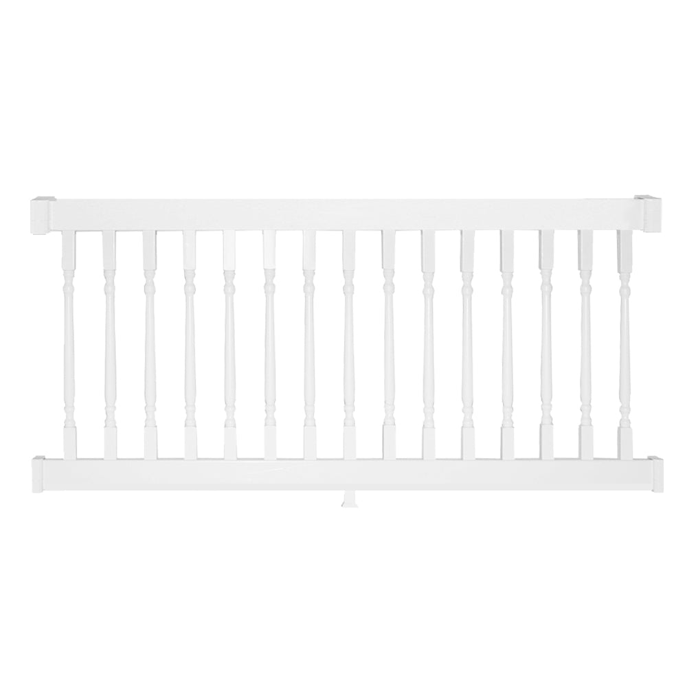 White Burlington vinyl railing stock image