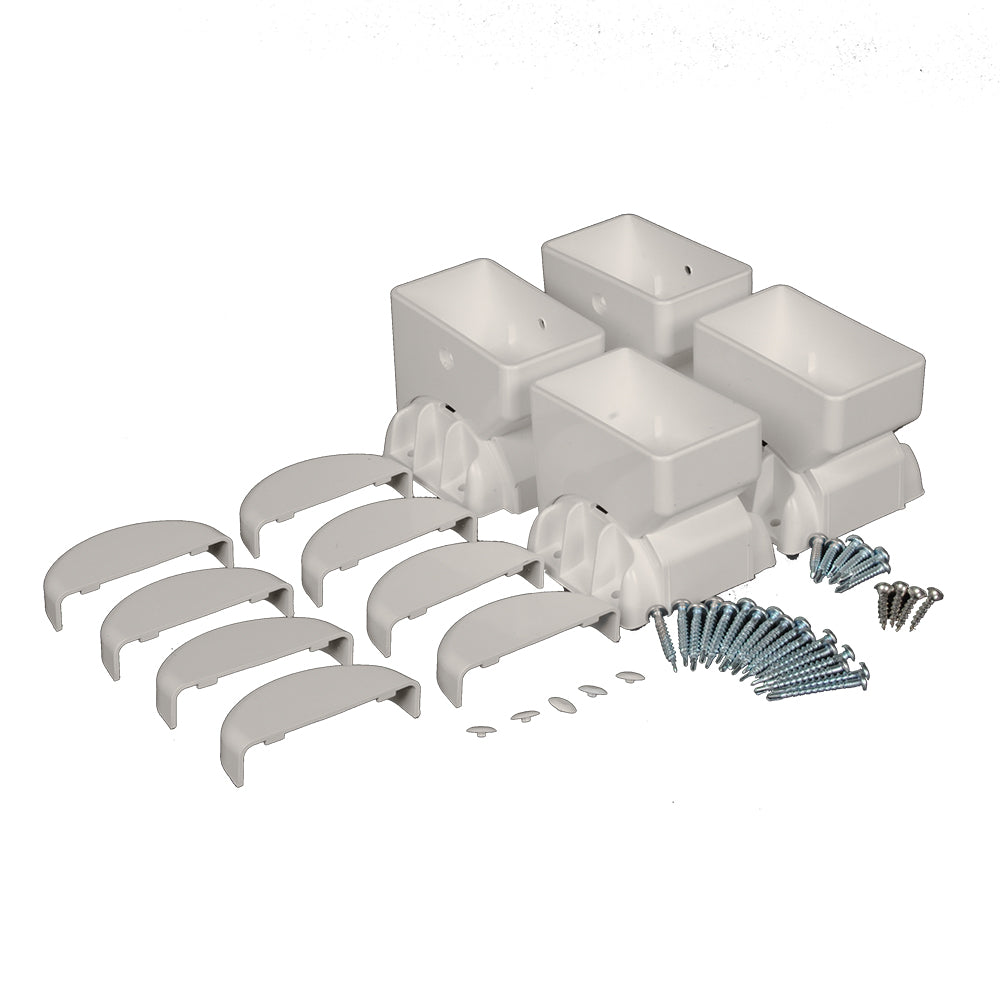 Tan vinyl classic vertical railing bracket kit