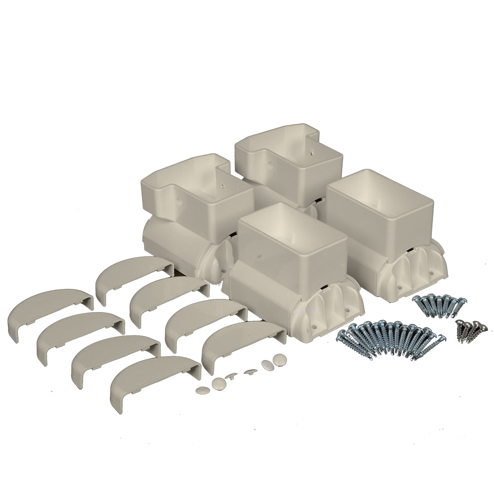 Khaki vinyl T-rail horizontal railing bracket kit