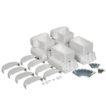 White vinyl T-rail horizontal railing bracket kit