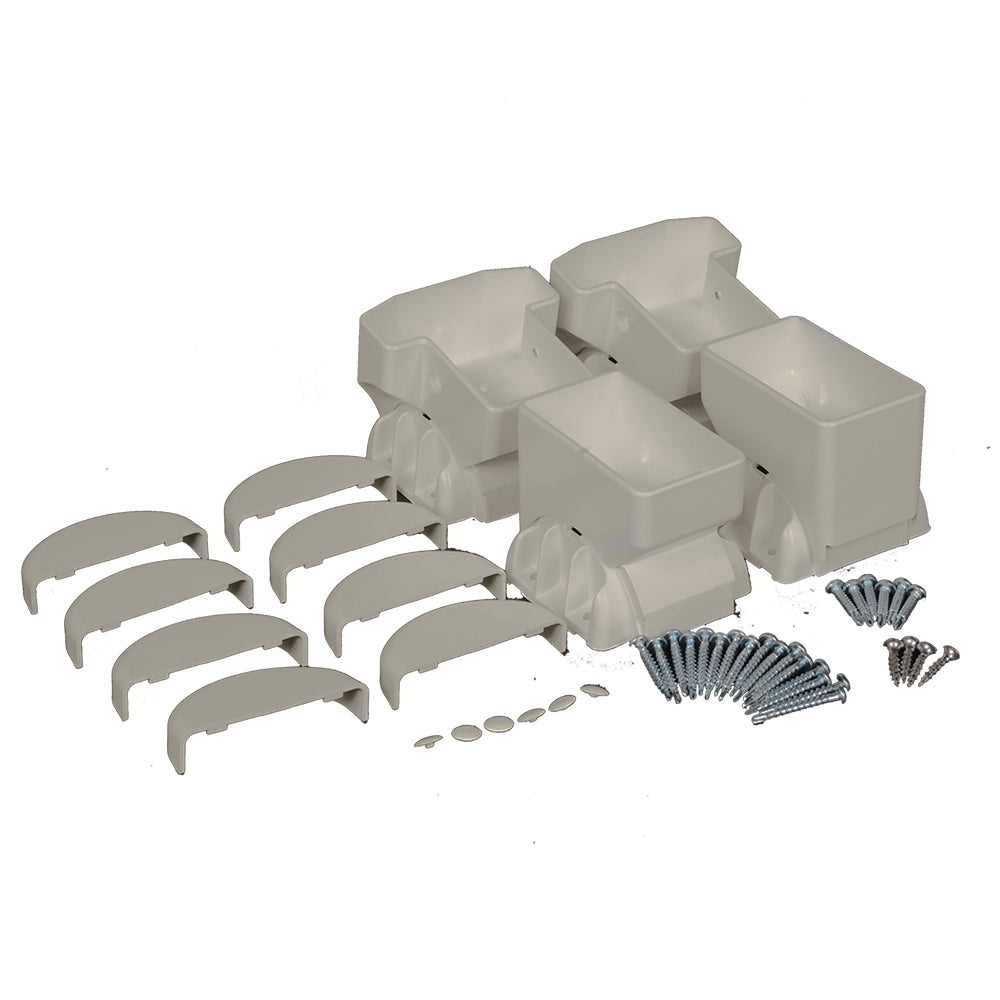 Khaki vinyl t-rail vertical railing bracket kit