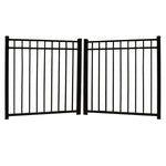 Pacific aluminum fencing double gate stock image