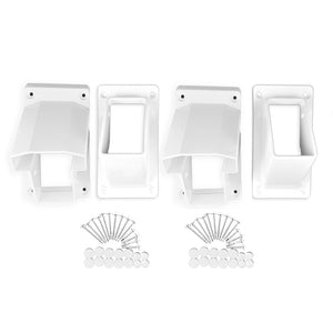 White vinyl t-rail stair railing bracket kit
